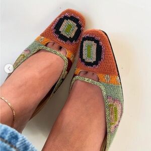 Rare Vintage Beaded Fendi Mules - 8.5